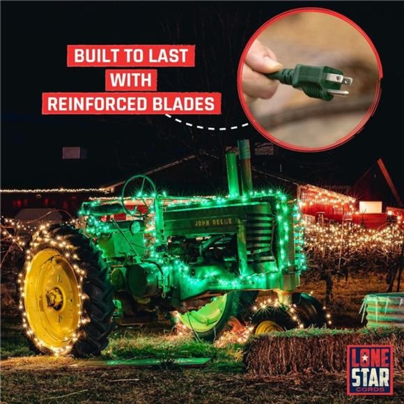 100 Ft Extra Long Outdoor Extension Cord with Prong 16 Gauge Weatherproof - Picture 5 of 6